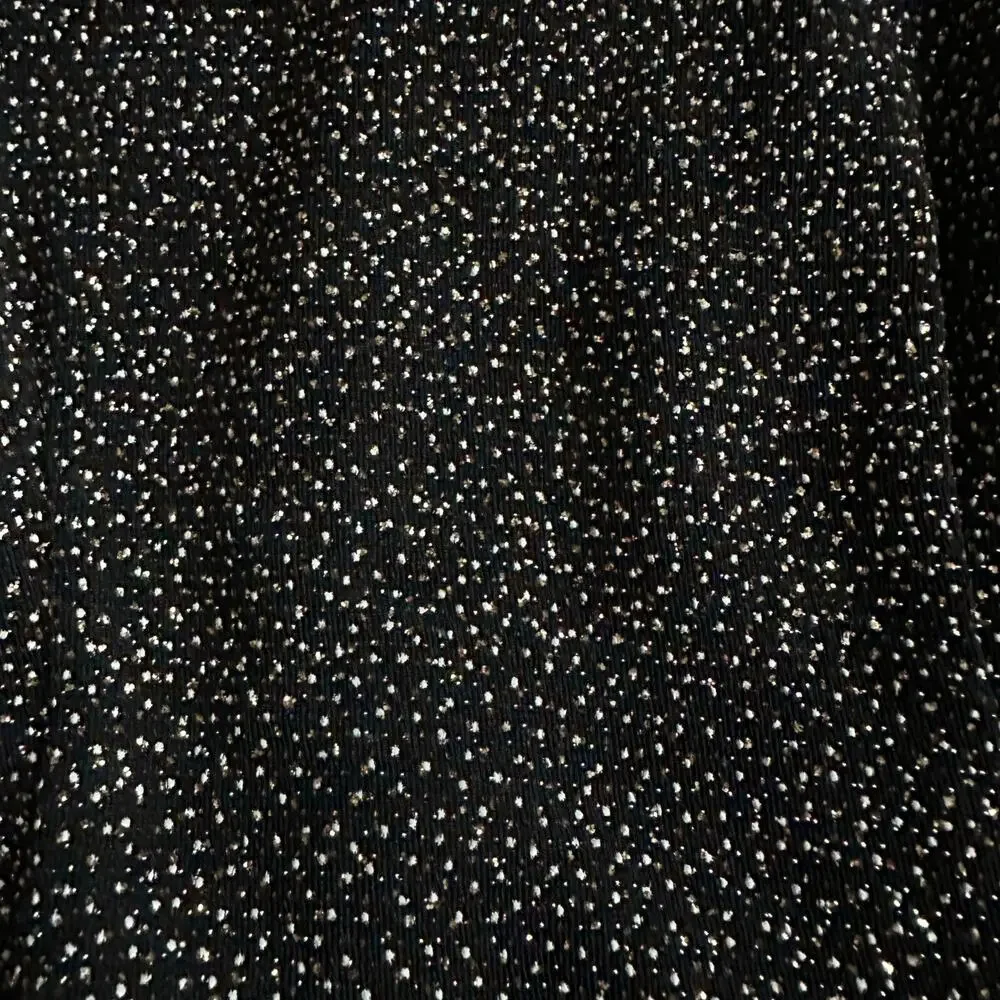Sam Edelman Black/Metallic, Pocketed, Satin, Fit & Flare, Belted Party Dress- 4